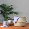15" Brown Seagrass Wide Belly Wicker Basket with Handles view 3