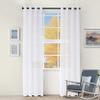 Superior Sheer Curtains, Curtains Perfect for Natural Light, Trellis Window Accents, Modern Contemporary Decor, Cormac Collection, Set of 2 Panels, 8 Grommets, 52" x 63", White view 2