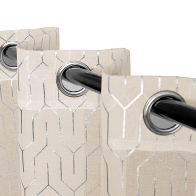 Superior Sheer Curtains, Curtains Perfect for Natural Light, Trellis Window Accents, Modern Contemporary Decor, Cormac Collection, Set of 2 Panels, 8 Grommets, 52" x 63", Ivory