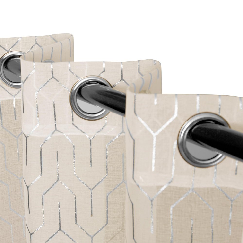 Superior Sheer Curtains, Curtains Perfect for Natural Light, Trellis Window Accents, Modern Contemporary Decor, Cormac Collection, Set of 2 Panels, 8 Grommets, 52" x 63", Ivory