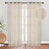 Superior Sheer Curtains, Curtains Perfect for Natural Light, Trellis Window Accents, Modern Contemporary Decor, Cormac Collection, Set of 2 Panels, 8 Grommets, 52" x 63", Ivory view 3