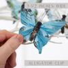 Factory Direct Craft Blue Feathered Artificial Butterflies view 3