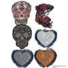 Display of 12 Embroidered Patches Skull Ironing - REF.728-U12 view 1