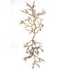 Benjara Branch Shape Aluminum Wall Dcor with Four Bird Accents, Gold view 1