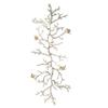 Benjara Branch Shape Aluminum Wall Dcor with Four Bird Accents, Gold view 4