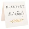 2 City Geese Reserved Wedding Table Signs | Set of 6 Pearl White and Gold Reserved Signs Including Reserved for Bride's Family Groom's Family and Wedding Party | Freestanding Double Sided view 1