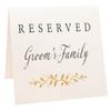 2 City Geese Reserved Wedding Table Signs | Set of 6 Pearl White and Gold Reserved Signs Including Reserved for Bride's Family Groom's Family and Wedding Party | Freestanding Double Sided view 2
