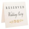 2 City Geese Reserved Wedding Table Signs | Set of 6 Pearl White and Gold Reserved Signs Including Reserved for Bride's Family Groom's Family and Wedding Party | Freestanding Double Sided view 3