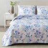 Great Bay Home Floral Twin/Twin XL Quilt Set with Shams, Blue Floral Bedding Set, All-Season, Lightweight Bedspread. Reversible, Farmhouse Bedding. (Twin/Twin XL, April Morning) view 1