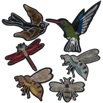 6 Birds Embroidered Patches Ironing - REF.727-U6