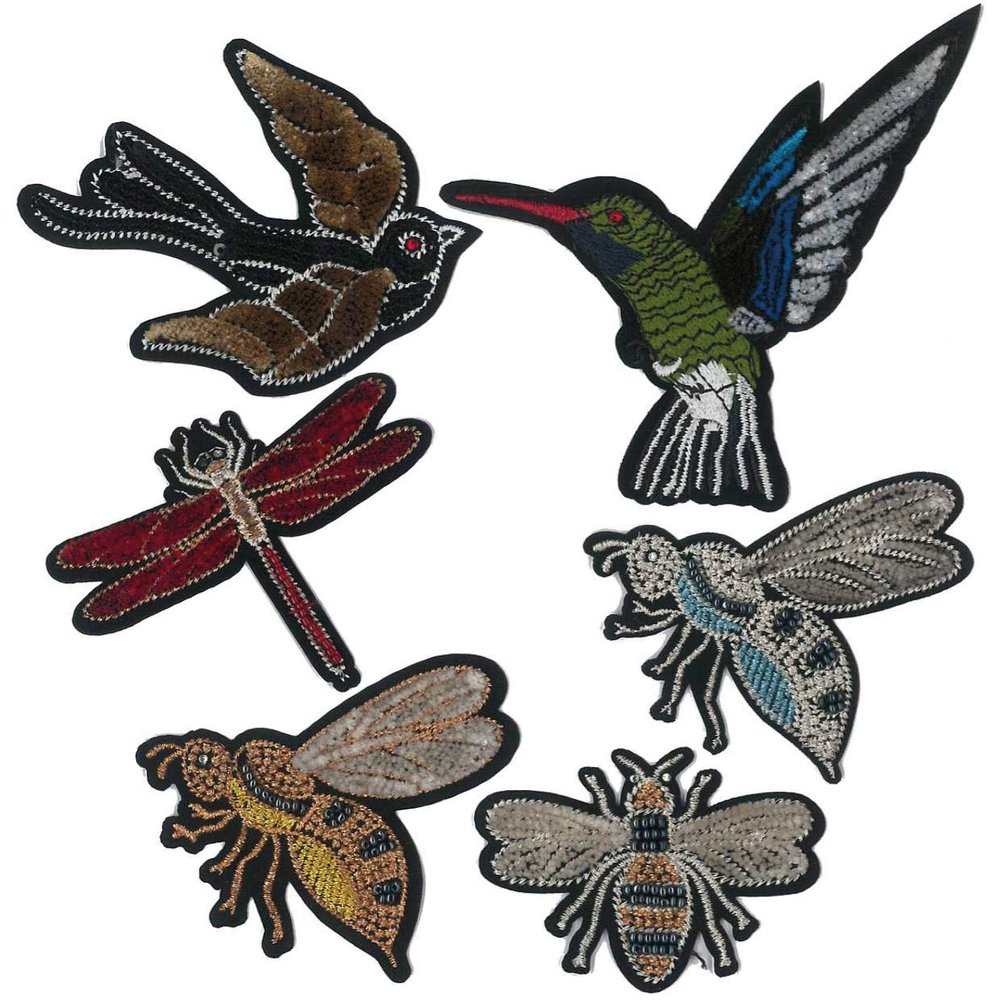 6 Birds Embroidered Patches Ironing - REF.727-U6