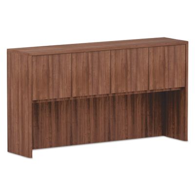 Alera Alera Valencia Series Hutch with Doors, 4 Compartments, 64.75w x 15d x 35.38h, Modern Walnut