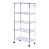 Alera 5-Shelf Wire Shelving Kit with Casters and Shelf Liners, 36w X 18d X 72h, Silver view 1