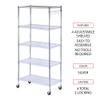 Alera 5-Shelf Wire Shelving Kit with Casters and Shelf Liners, 36w X 18d X 72h, Silver view 3