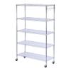 Alera 5-Shelf Wire Shelving Kit with Casters and Shelf Liners, 48w X 18d X 72h, Silver view 1