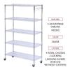 Alera 5-Shelf Wire Shelving Kit with Casters and Shelf Liners, 48w X 18d X 72h, Silver view 4