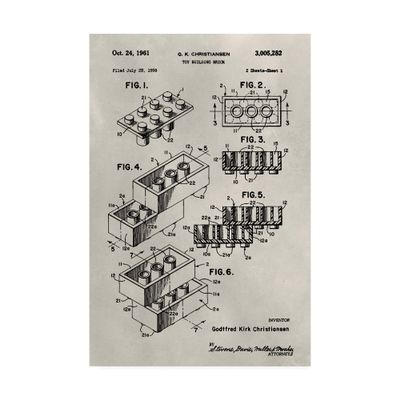 Trademark Fine Art Patent-Lego by Alicia Ludwig, 16x24