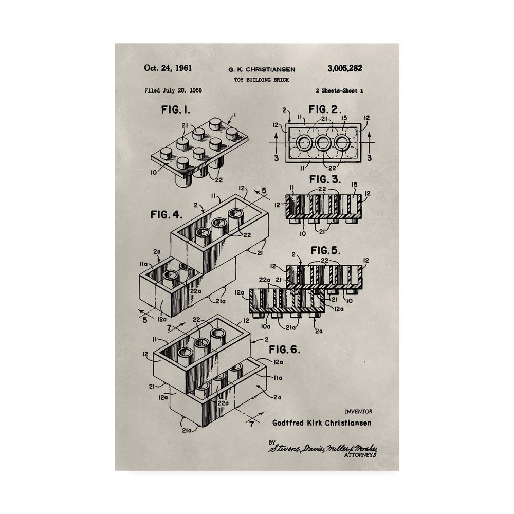 Trademark Fine Art Patent-Lego by Alicia Ludwig, 16x24