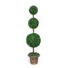 AMERIQUE Gorgeous 4 Feet Dense Triple Ball Boxwood Topiary Artificial Tree Plant with UV Protection with Decorative Pot, Feel Real Technology, Super Quality, 4', Green view 1
