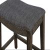 Roundhill Furniture Maroni Faric Upholstery Nailheaded Saddle Barstool, Set of 2, Gray view 2