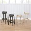 Roundhill Furniture Maroni Faric Upholstery Nailheaded Saddle Barstool, Set of 2, Gray view 4
