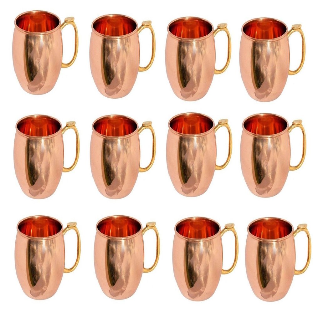 12 PCs Wholesale 100% Pure Copper Moscow Mule Mug Serveware Drinkware Bar Mugs by Attraction place