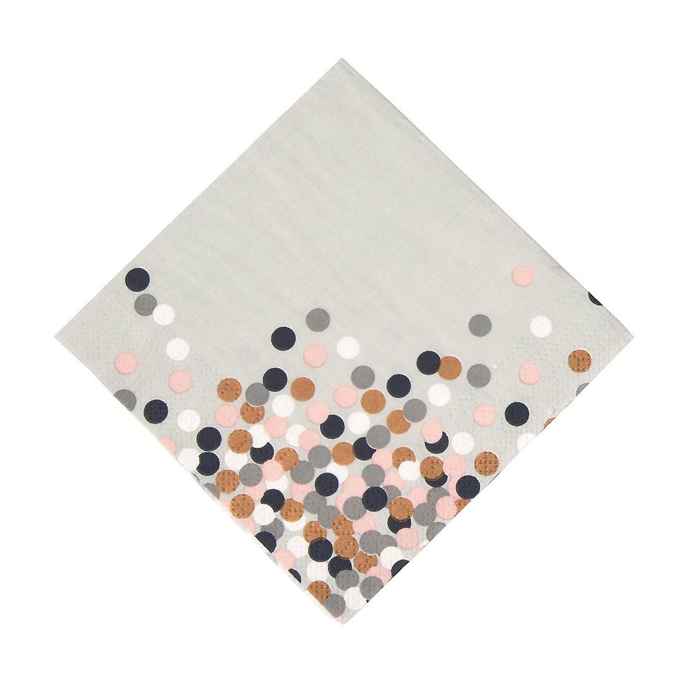 Fun Express Elegant Multicolor Confetti Design Paper Beverage Napkins - 5" (Pack of 16) - Durable, Stylish & Sophisticated - Perfect for Casual Weddings, Bridal Showers & More