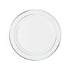 Fun Express White Plastic Dinner Plates with Silver Trim - Silver Trim Plastic Dinner Dessert Disposable Plates - Tableware Decorations for Birthday Wedding Christmas - Party Supplies - 25 Pieces view 1