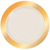 Fun Express Premium Ivory Plastic Dessert Plates with Gold Trim- Elegant Disposable Dinnerware Set for Weddings and Parties - 25 Pieces view 2