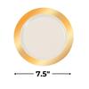 Fun Express Premium Ivory Plastic Dessert Plates with Gold Trim- Elegant Disposable Dinnerware Set for Weddings and Parties - 25 Pieces view 3