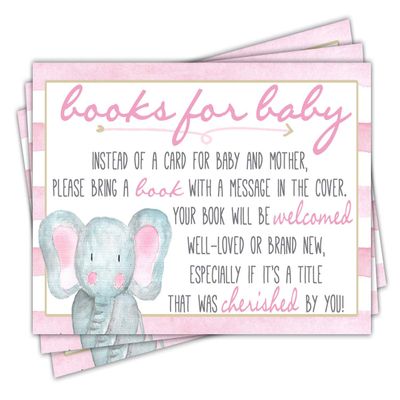 Elephant Books for Baby shower insert - Set of 40