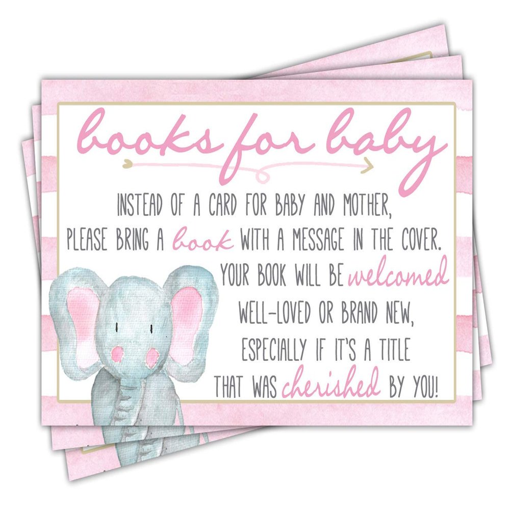 Elephant Books for Baby shower insert - Set of 40