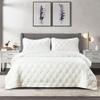 Home Soft Things 2 Piece Bradly Alternative Quilted Bed Spread Set, Soft Warm Quilt Coverlet Bedding Cover Set, Geometric Diamond Solid Pattern, White, Twin 80" x 106" view 1