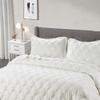 Home Soft Things 2 Piece Bradly Alternative Quilted Bed Spread Set, Soft Warm Quilt Coverlet Bedding Cover Set, Geometric Diamond Solid Pattern, White, Twin 80" x 106" view 2