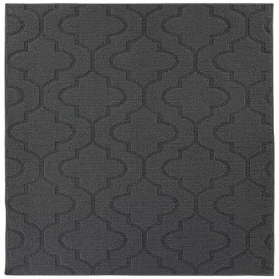 Garland Rug Brentwood Double Quatrefoil Indoor/Outdoor Area Rug, 6-Feet by 8-Feet, Cinder Gray