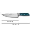 Arcos Forged Chef Knife in Stainless Steel. Professional 8 Inch Kitchen Knife with Micarta Blue Handle & Special Silk Edge. Series Brooklyn view 2