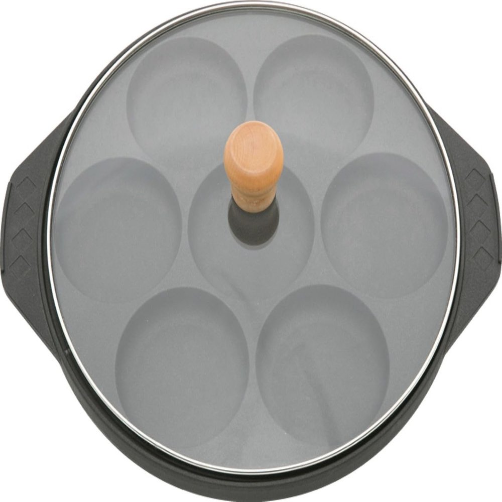 Sugiyama Metal KS-2944 Hot Cake Maker, Gas Fire, Aluminum Alloy, Outdoor, Fluorine Treatment, Made in Japan, Glass Lid Included