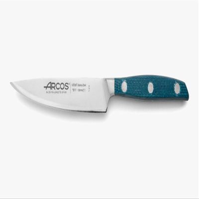 Arcos Forged Vegetable Knife Stainless Steel 5 Inch. Ergonomic Polyoxymethylene POM Handle & Special Silk Silver Blade 130 mm. Series Manhattan. Black Color.