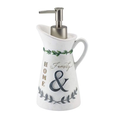 Avanti Linens - Soap Dispenser/Lotion Pump, Guest Bathroom Essentials, Chic Home Decor (Modern Farmhouse Collection)