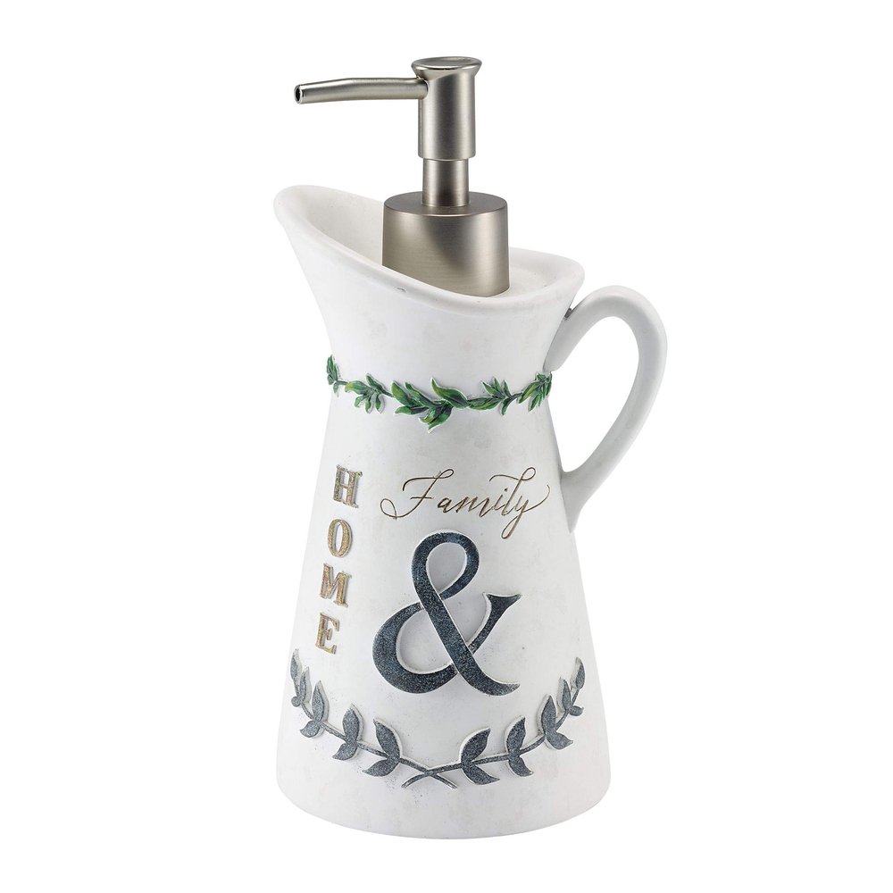 Avanti Linens - Soap Dispenser/Lotion Pump, Guest Bathroom Essentials, Chic Home Decor (Modern Farmhouse Collection)