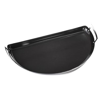 SnS Grills Drip 'N Roast Pan 22", All-in-One Drip Pan, Roasting & Baking Pan for Outdoor Grilling & Indoor Oven Use, Carbon Steel with Black Porcelain Coating - Fits 22 Weber & Other Kettle Grills