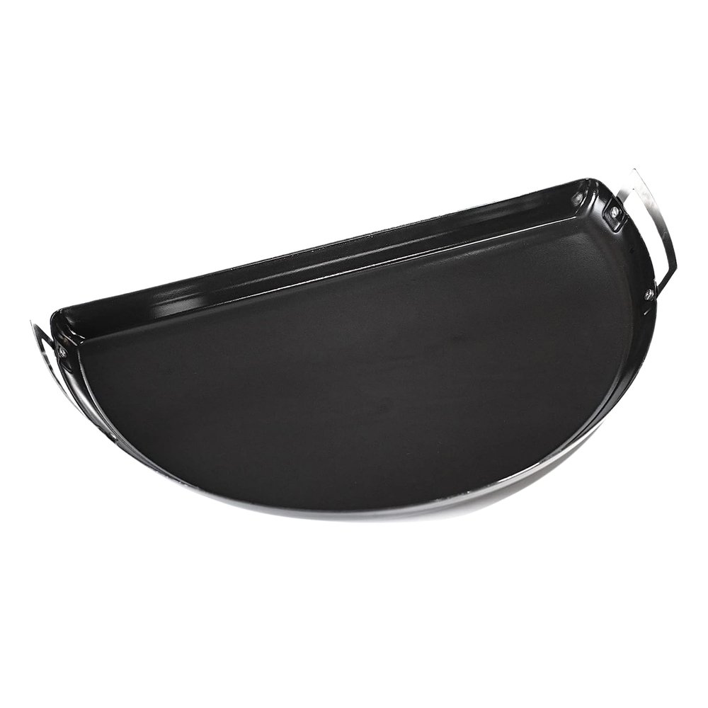 SnS Grills Drip 'N Roast Pan 22", All-in-One Drip Pan, Roasting & Baking Pan for Outdoor Grilling & Indoor Oven Use, Carbon Steel with Black Porcelain Coating - Fits 22 Weber & Other Kettle Grills