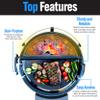 SnS Grills Drip 'N Roast Pan 22", All-in-One Drip Pan, Roasting & Baking Pan for Outdoor Grilling & Indoor Oven Use, Carbon Steel with Black Porcelain Coating - Fits 22 Weber & Other Kettle Grills view 4