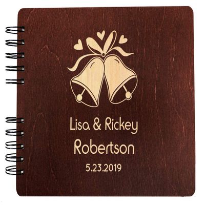 Future Mr Mrs Custom Wedding Bells (11"x8.5" or 8.5"x7") Guest Book Rustic Country Memory Book for Guests Photo Album