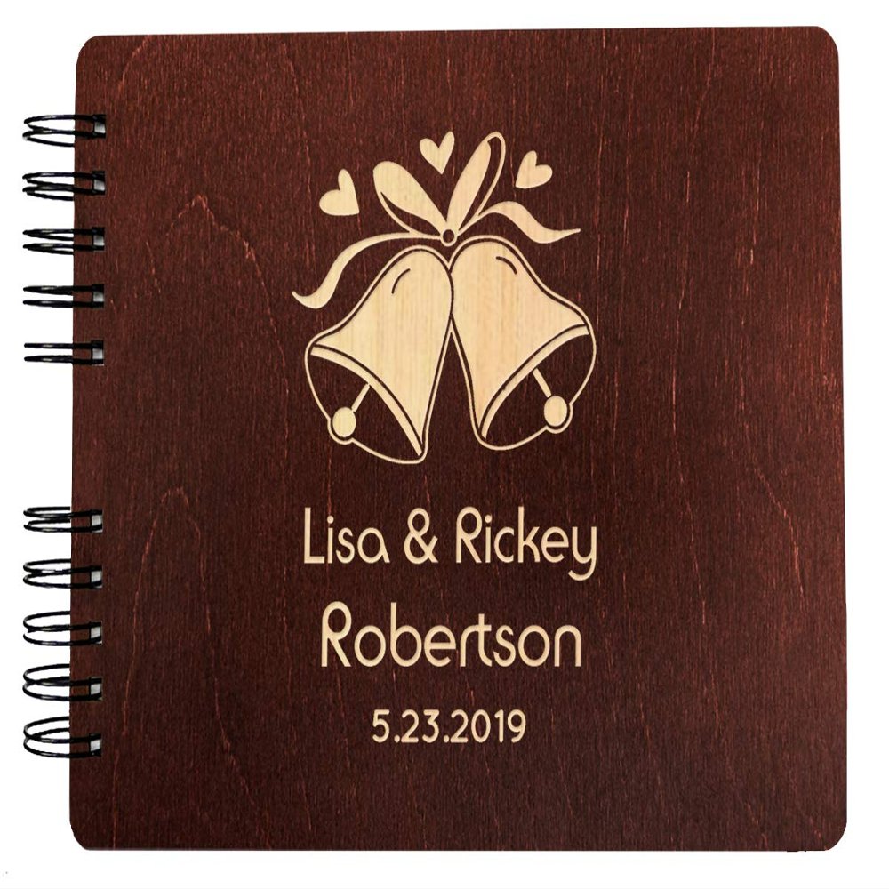 Future Mr Mrs Custom Wedding Bells (11"x8.5" or 8.5"x7") Guest Book Rustic Country Memory Book for Guests Photo Album