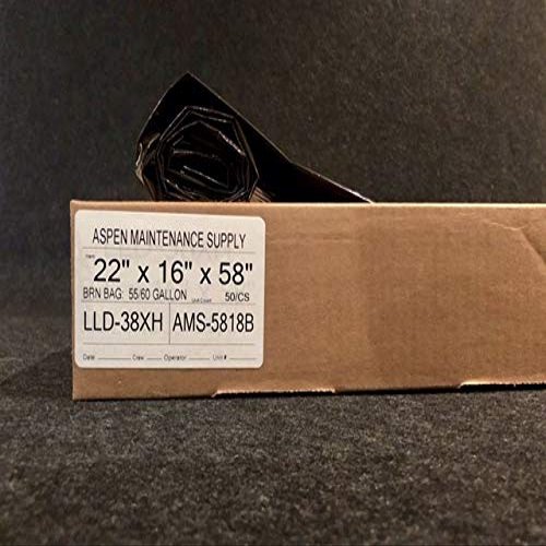 Brown 55 Gallon Trash Bag Dimensions: 22X16X58