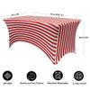 YOUR CHAIR COVERS Rectangular Spandex 6ft Fitted Tablecloth Wedding & Event Stretch Decoration (Red & White Striped) view 4