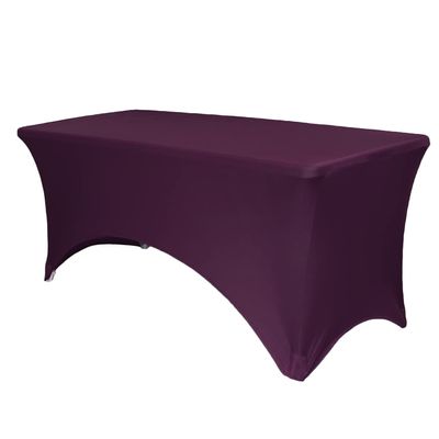 YOUR CHAIR COVERS Rectangular Spandex Table Covers 6ft Fitted Tablecloth Wedding Event Patio Decorations Elastic Fabric Stretch Tables Cover for 6 ft Folding Table (Eggplant)