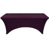 YOUR CHAIR COVERS Rectangular Spandex Table Covers 6ft Fitted Tablecloth Wedding Event Patio Decorations Elastic Fabric Stretch Tables Cover for 6 ft Folding Table (Eggplant) view 2