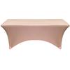YOUR CHAIR COVERS - 6ft Peach Rectangular Spandex Table Covers Fitted Tablecloth Wedding Event Patio Decorations Elastic Fabric Stretch for Folding Table view 2